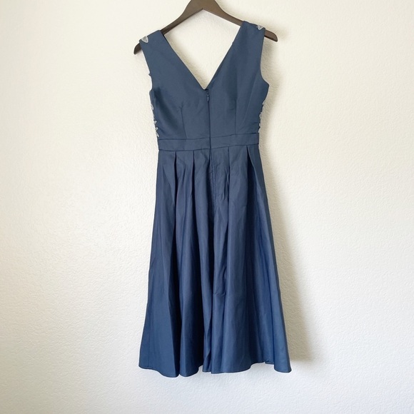 Nwt CHI CHI LONDON Appliqué Fit Flare Party Dress Navy 4 - Picture 10 of 14